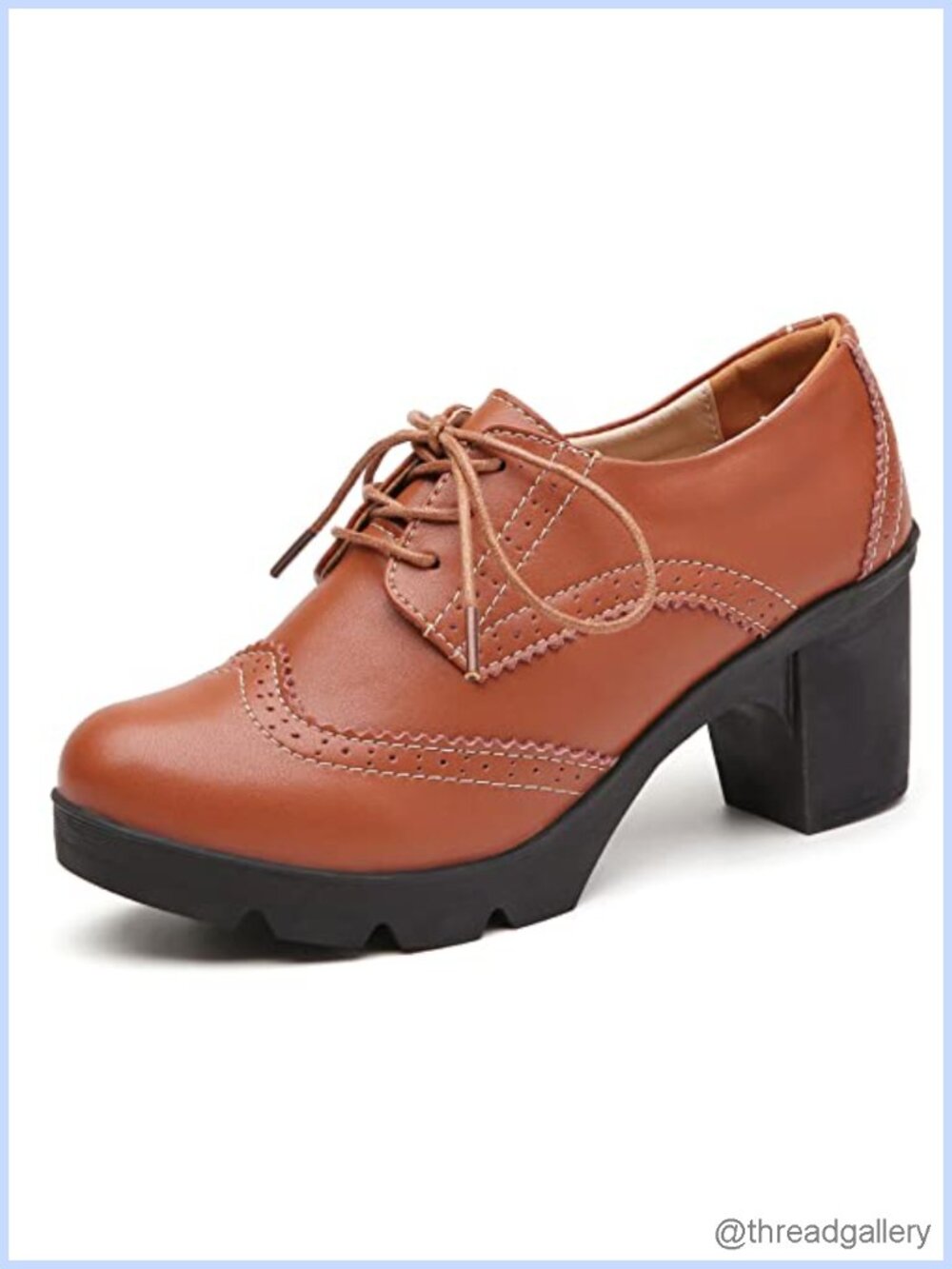 Synthetic Leather T-Strap Platform Oxfords Square Toe Dress Shoes